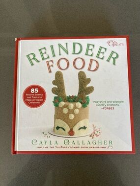 Reindeer Food Cookbook by Cayla Gallagher - White & Red Holiday Cover
